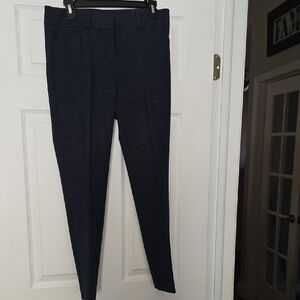 Ann Taylor LOFT Marisa Skinny Navy Checkered Dress Pants Size 4 ❤️EUC❤️